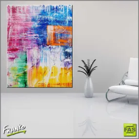 Orange Squared 120cm x 150cm Colourful Abstract Painting (SOLD)