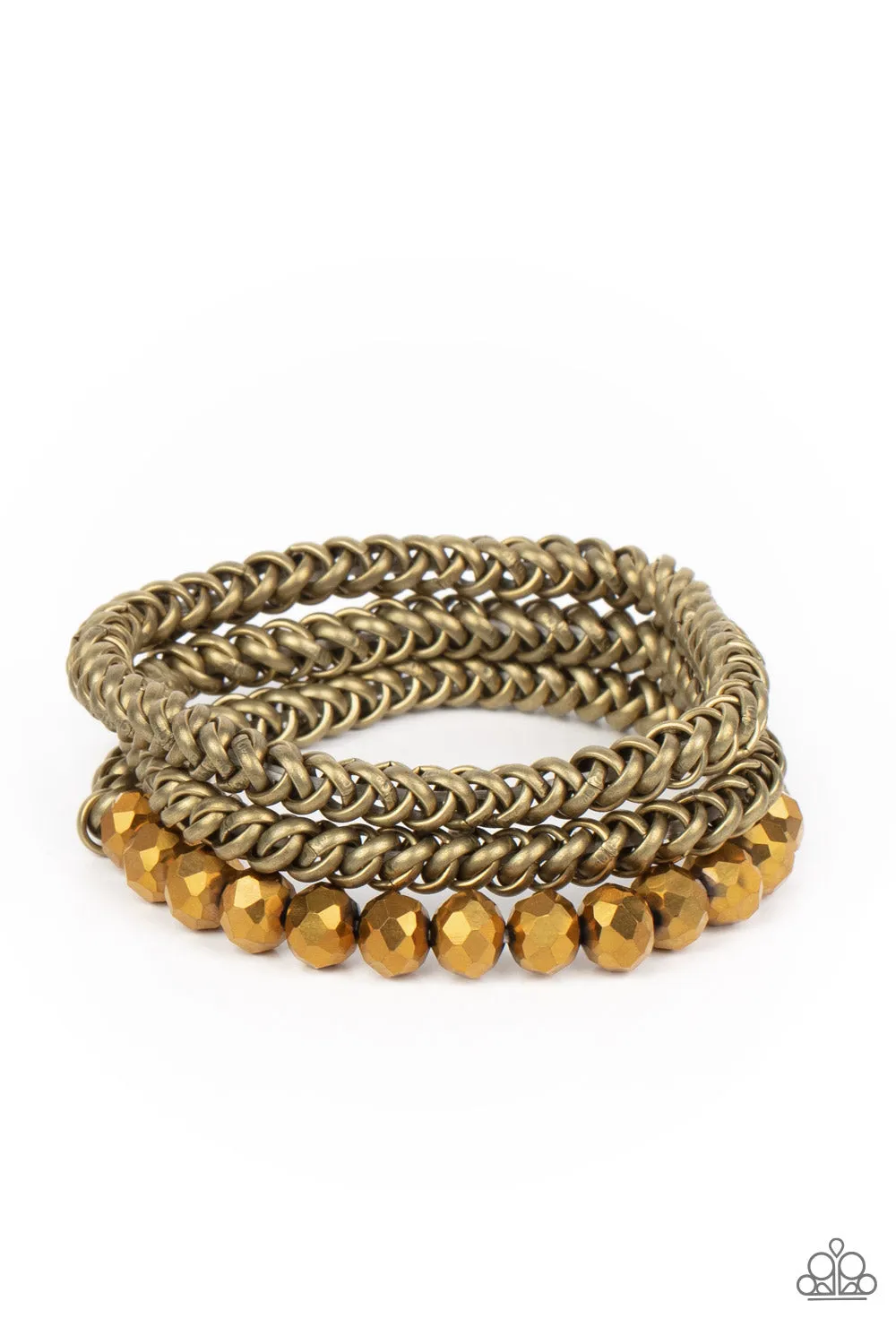 Paparazzi Gutsy and Glitzy Bracelet Brass