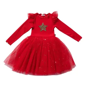 Petite Hailey Girl's FRILL LAYERED TUTU DRESS - Red