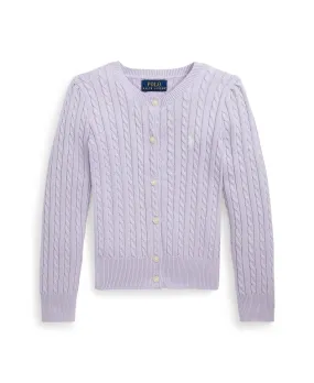 Polo Ralph Lauren Mini-Cable Cotton Cardigan Sweater - Flower Purple with Nevis