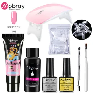 Poly Nail Gel Set 6W LED Lamp Full Manicure Set Quick Extension Nail Kit Gel Building Polygels Set For Nails Tool Kit