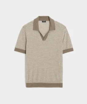 Premium Cashmere Montauk Polo in Dark Wheat