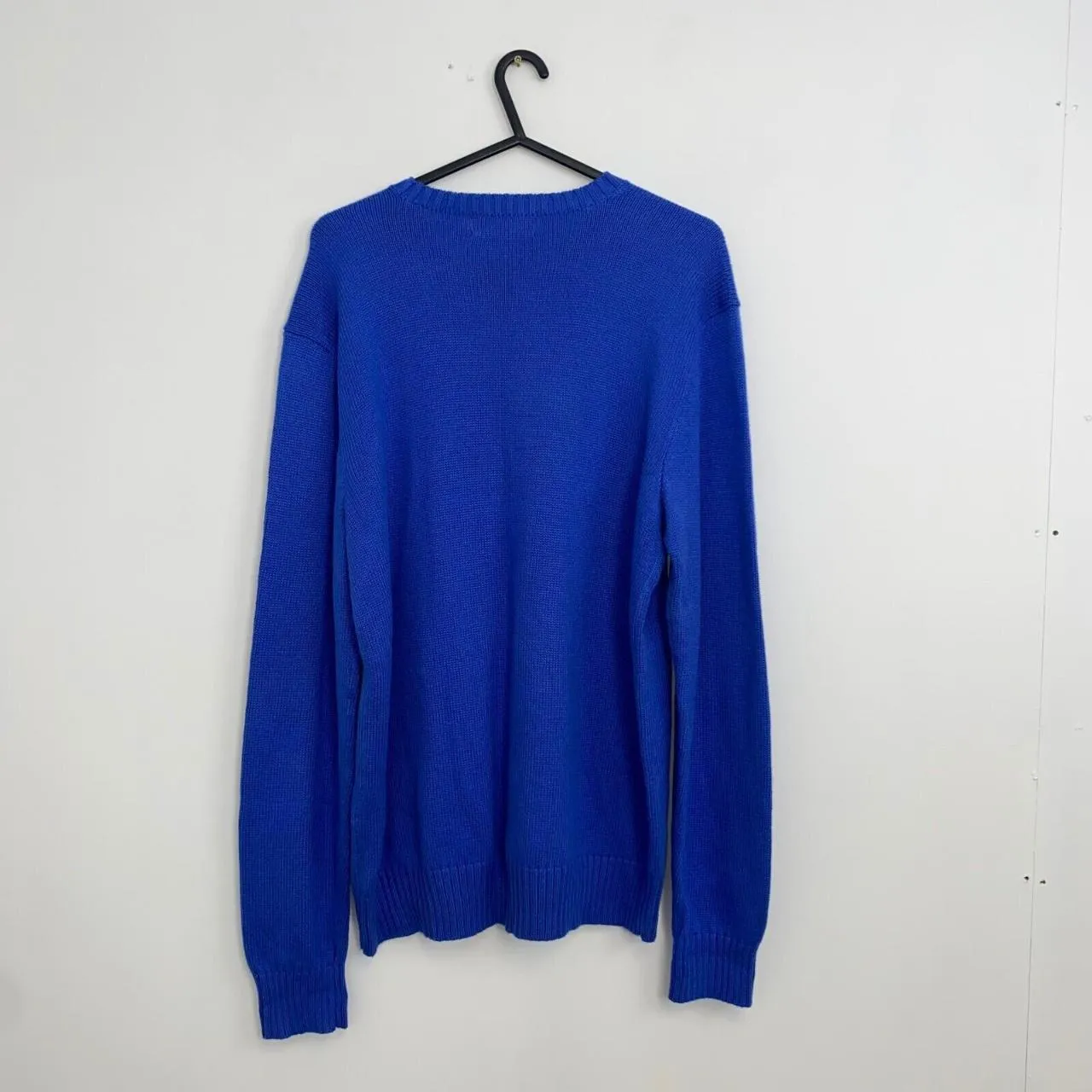 Preowned Vintage Polo Ralph Lauren Knitted Jumper Mens Size M Blue Crewneck Knit Sweater.