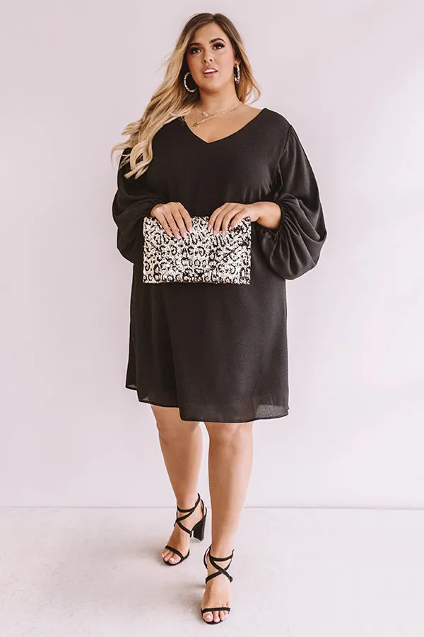 Primed To Party Shift Dress In Black  Curves