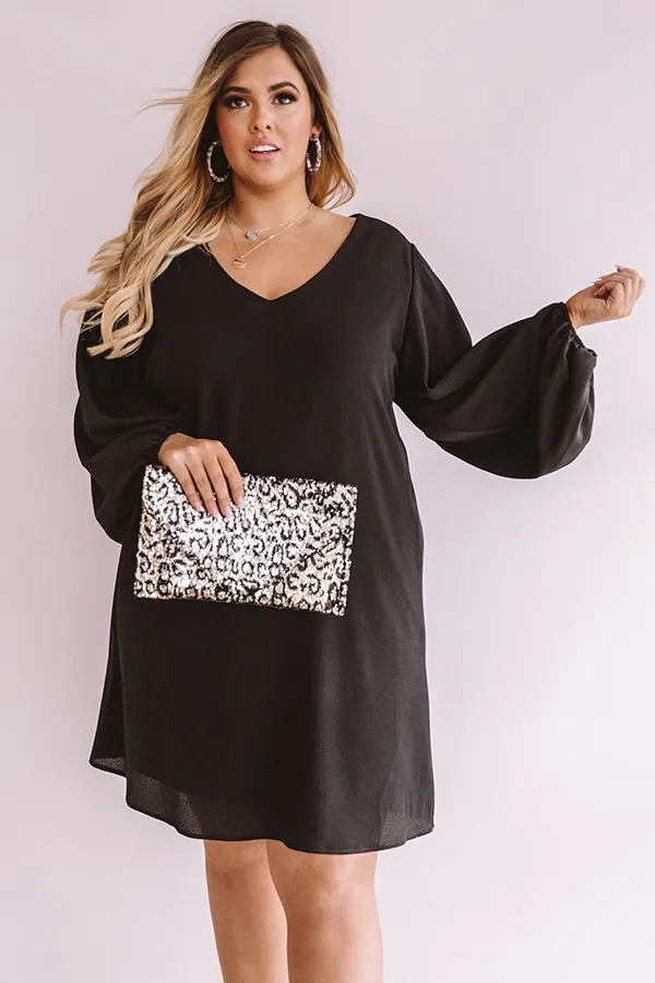 Primed To Party Shift Dress In Black  Curves