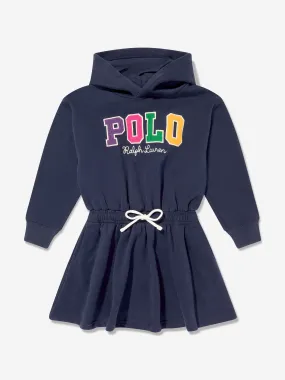 Ralph Lauren Girls Polo Hooded Sweater Dress in Navy