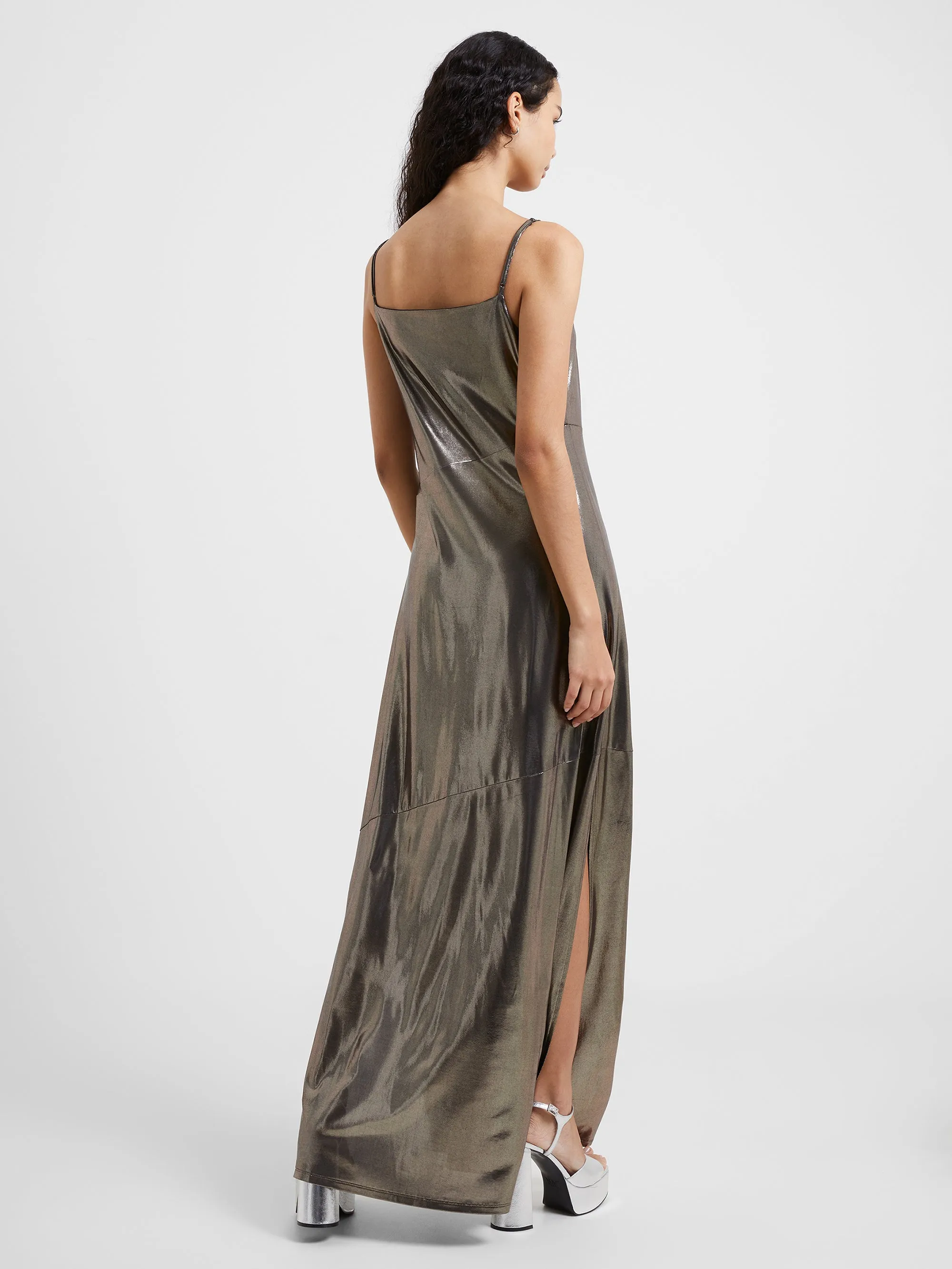 Ronja Liquid Metal Maxi Slip Dress