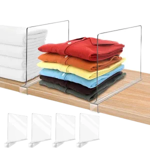 SAKER® Clear Acrylic Shelf Dividers for Closet Organization