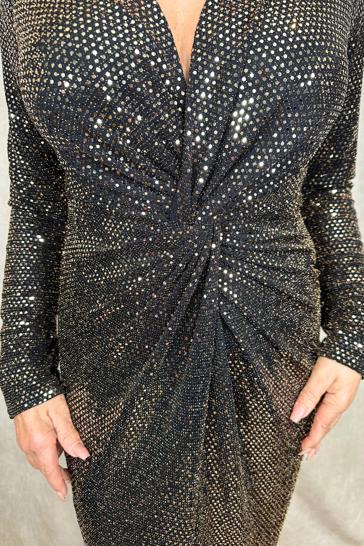 Sequin Twist Front Dress