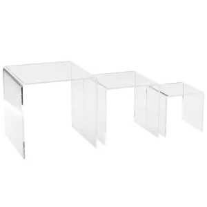 Set of 3 Acrylic Riser Display Stands - Clear