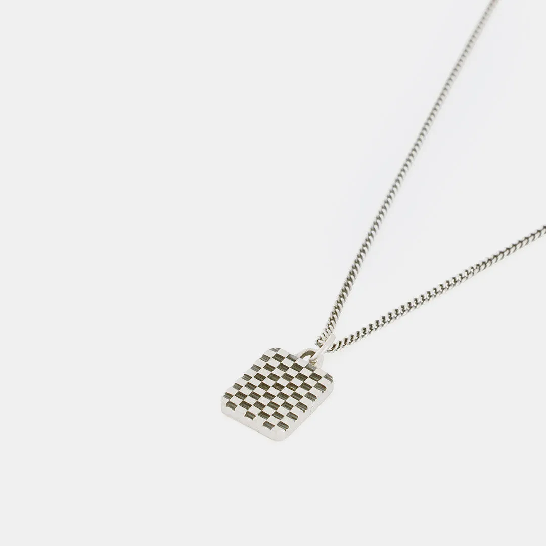 Silver Checkered Necklace