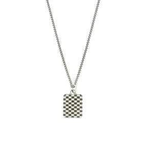 Silver Checkered Necklace