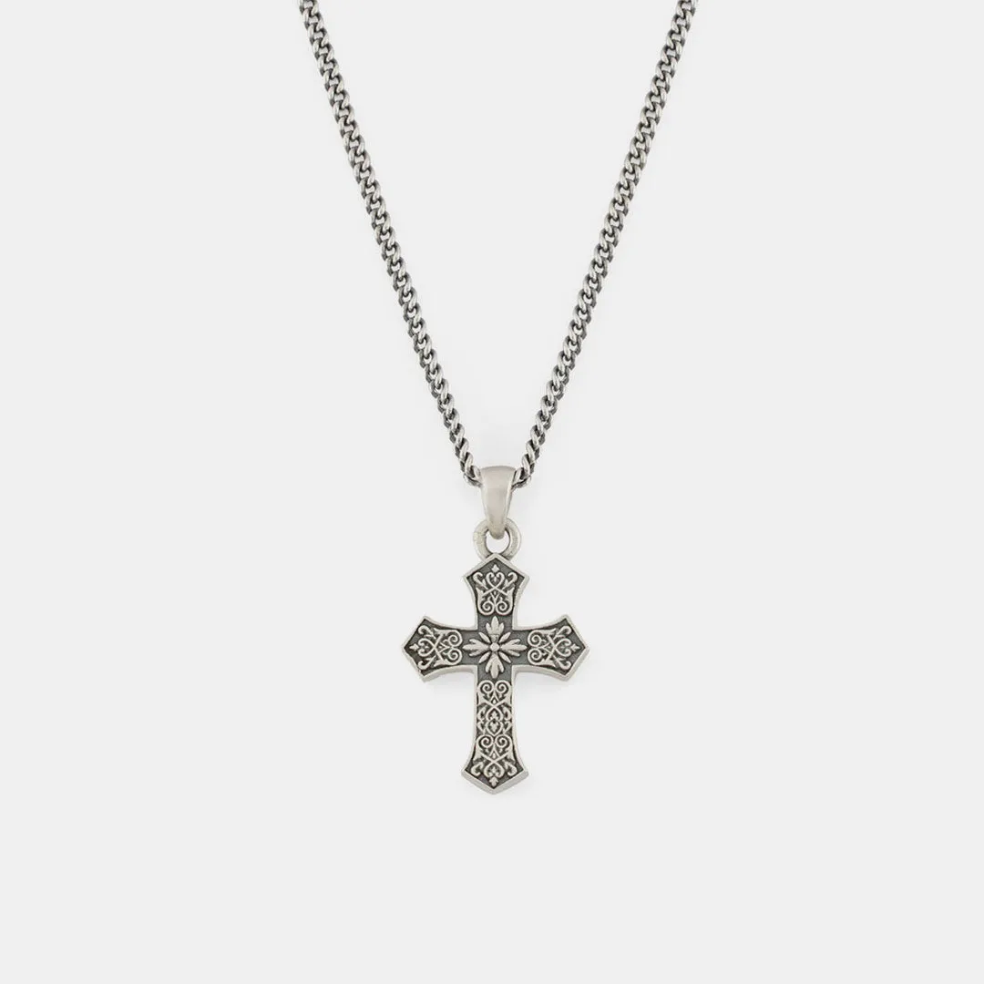 Silver Gothic Cross Necklace