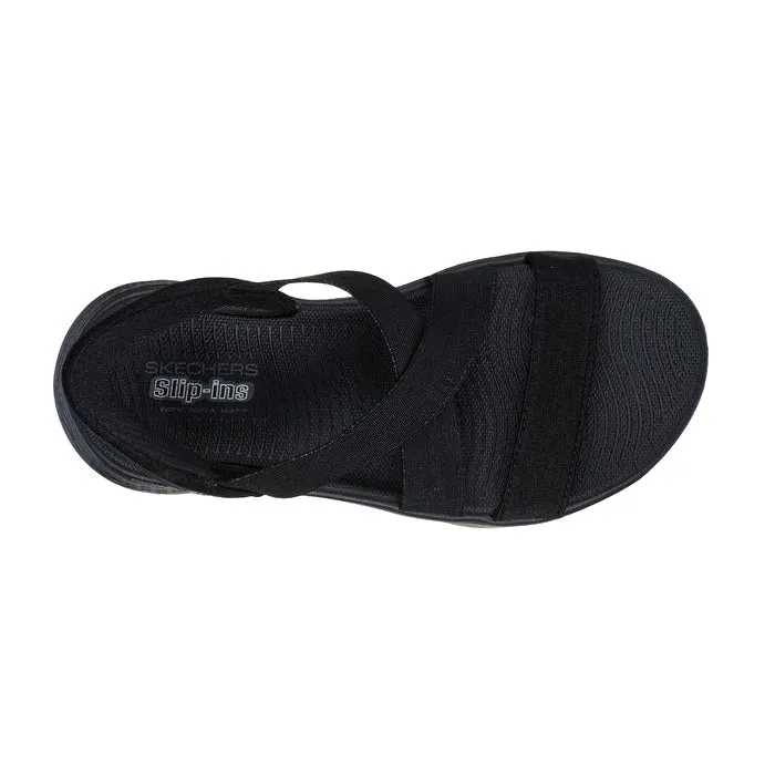 Skechers Womens Slip Ins Sandals Go Walk Flex Glimmer Black