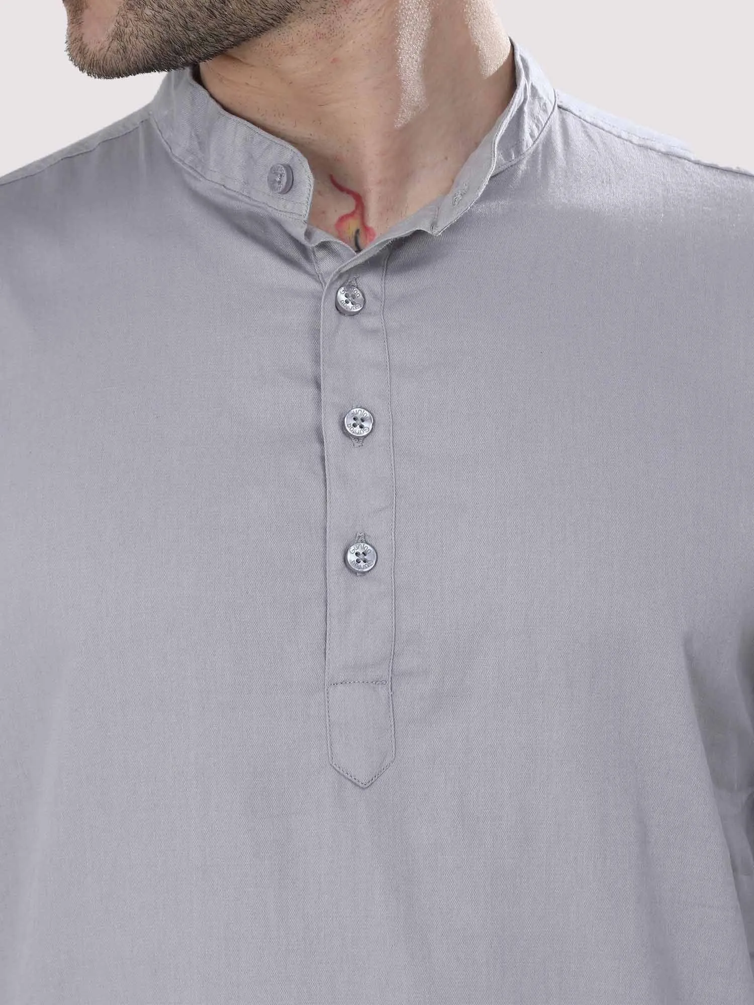 Slate Grey Solid Kurta