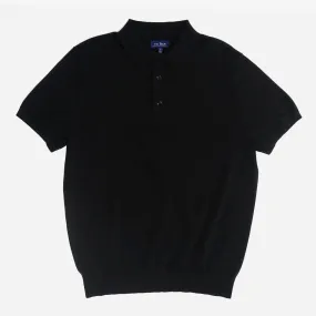 Solid Cotton Sweater Black Polo