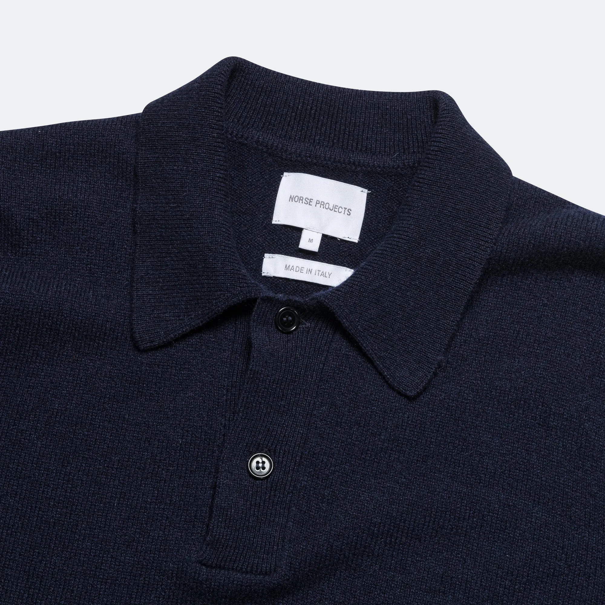 Standard Merino Lambswool Polo - Dark Navy