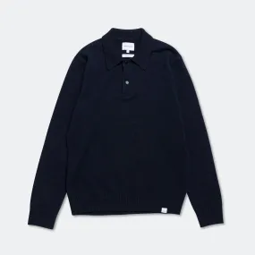 Standard Merino Lambswool Polo - Dark Navy