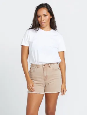 Stone Step High Rise Shorts - Mocha