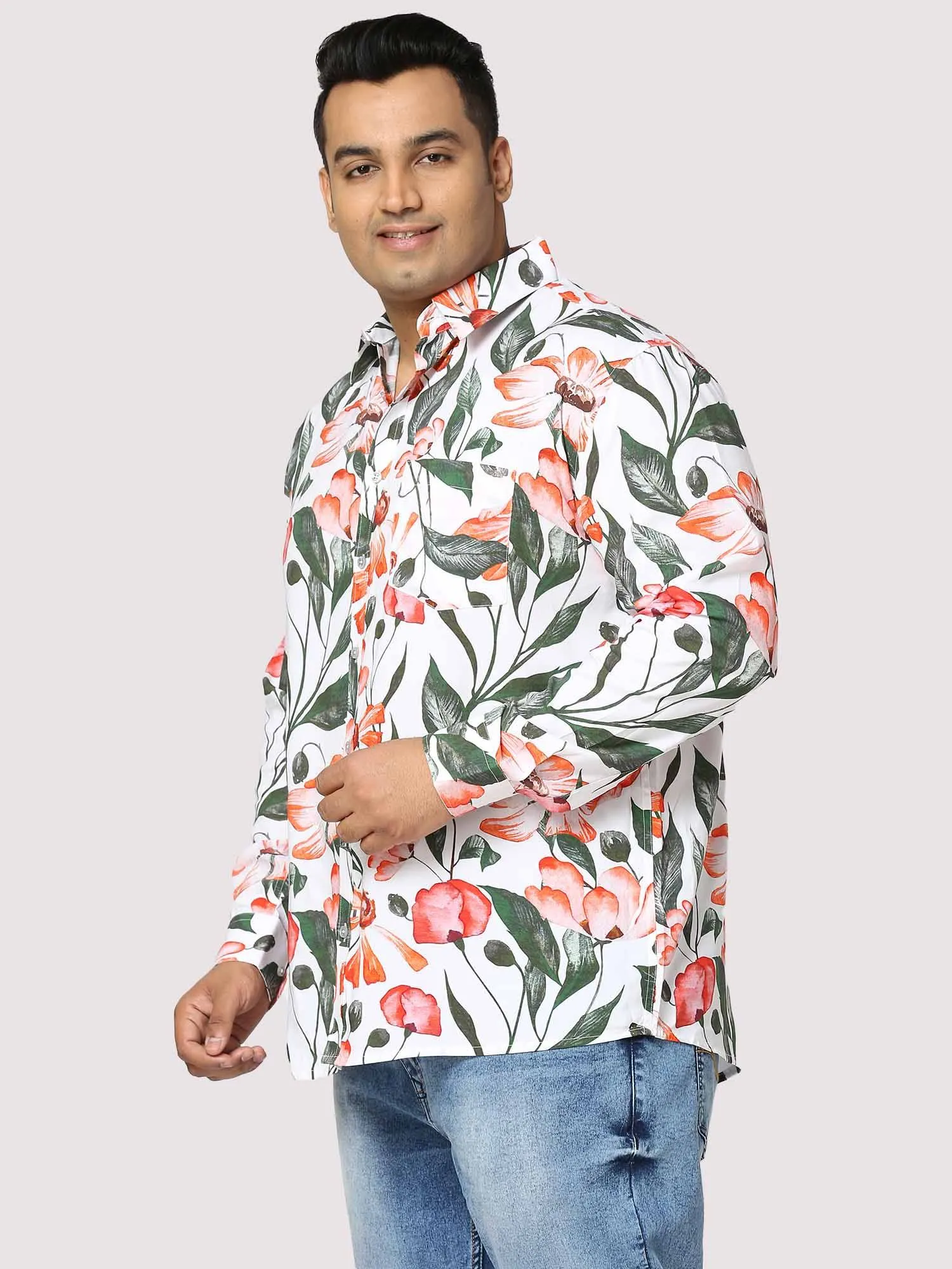 Summer Digital Printed Full Sleeve Men's Plus Size