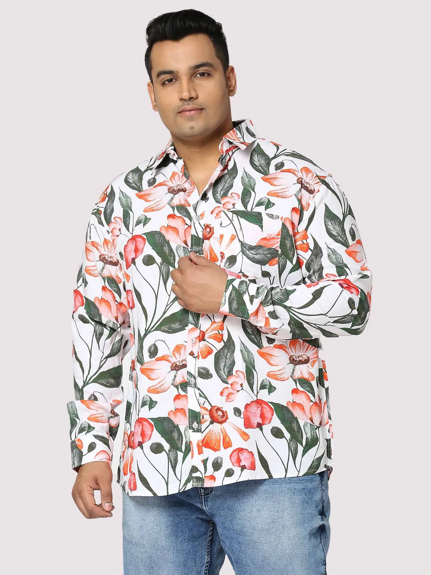 Summer Digital Printed Full Sleeve Men's Plus Size