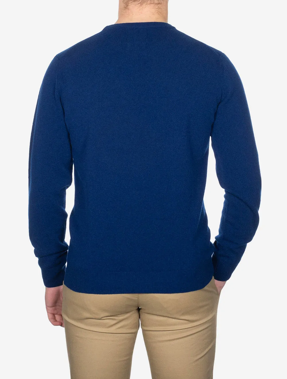 Superfine Lambswool Crew Neck College Blue