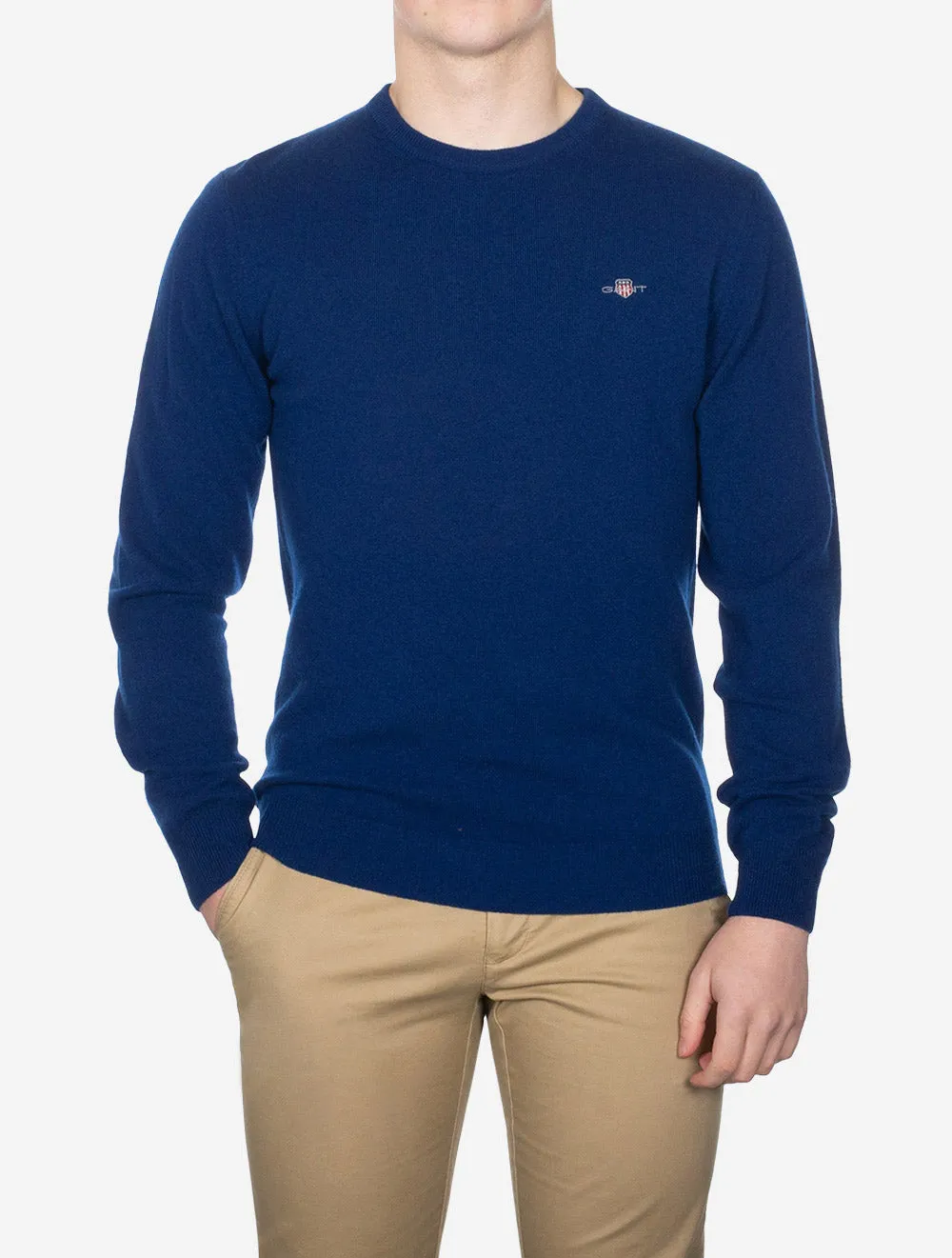 Superfine Lambswool Crew Neck College Blue