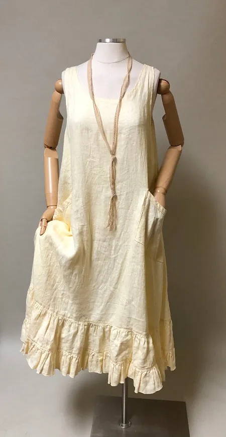 Tessa Slip Dress in Linen, USA