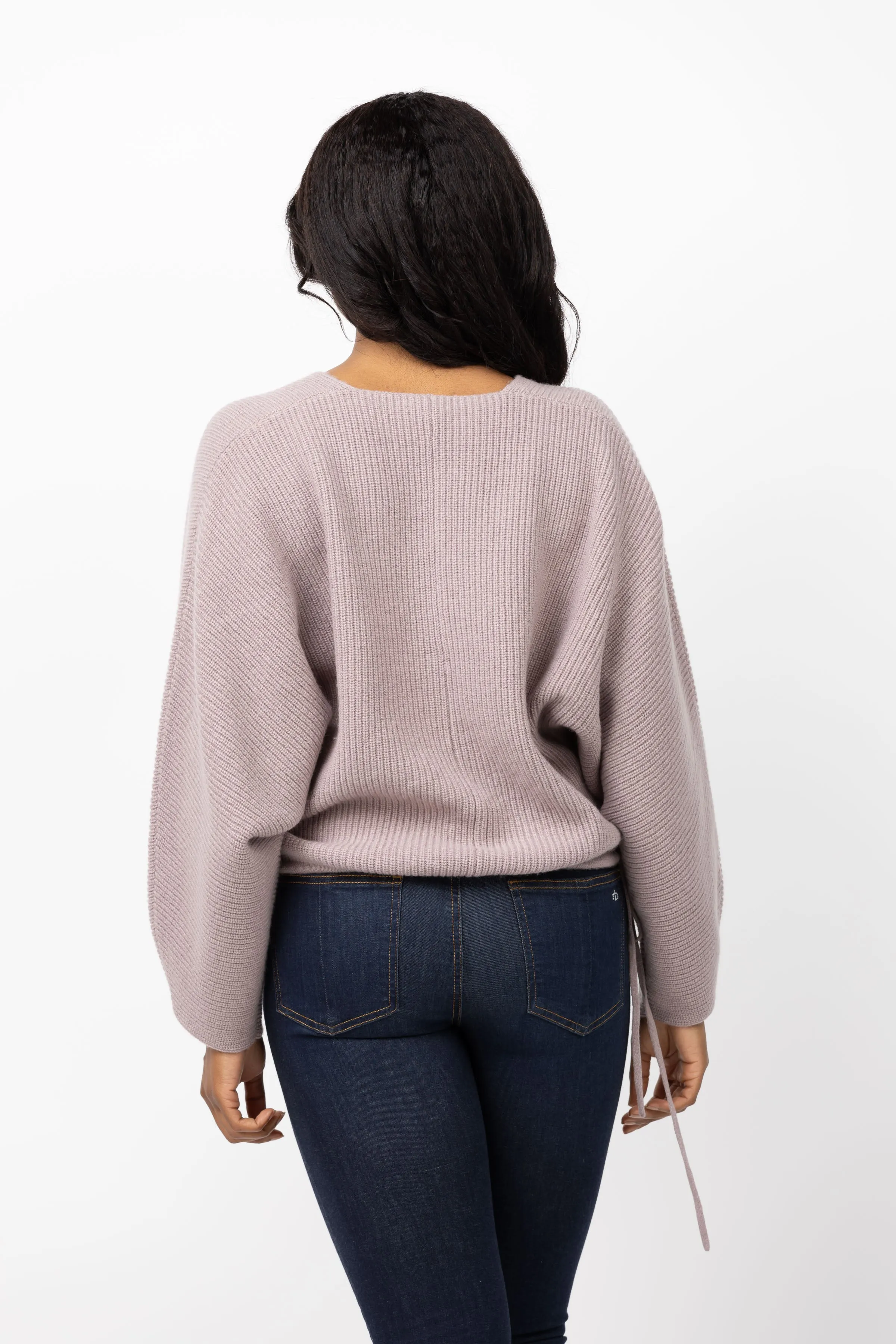 The Sei Oversized V-Neck Sweater in Pewter