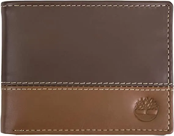 Timberland Men's Leather Trifold Hybrid Passcase Wallet