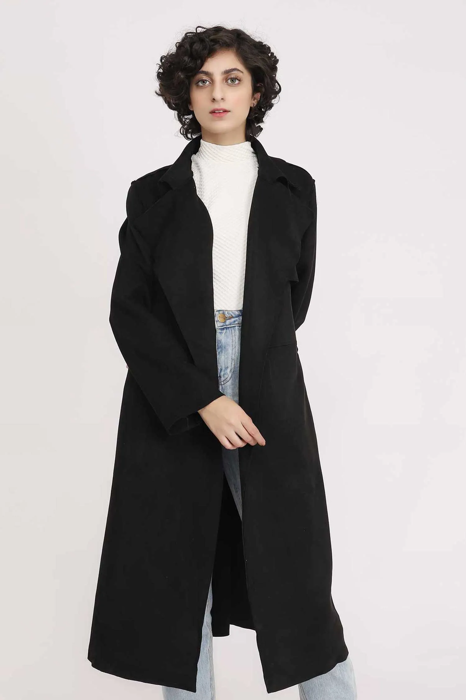 TRENCH COAT-BLACK