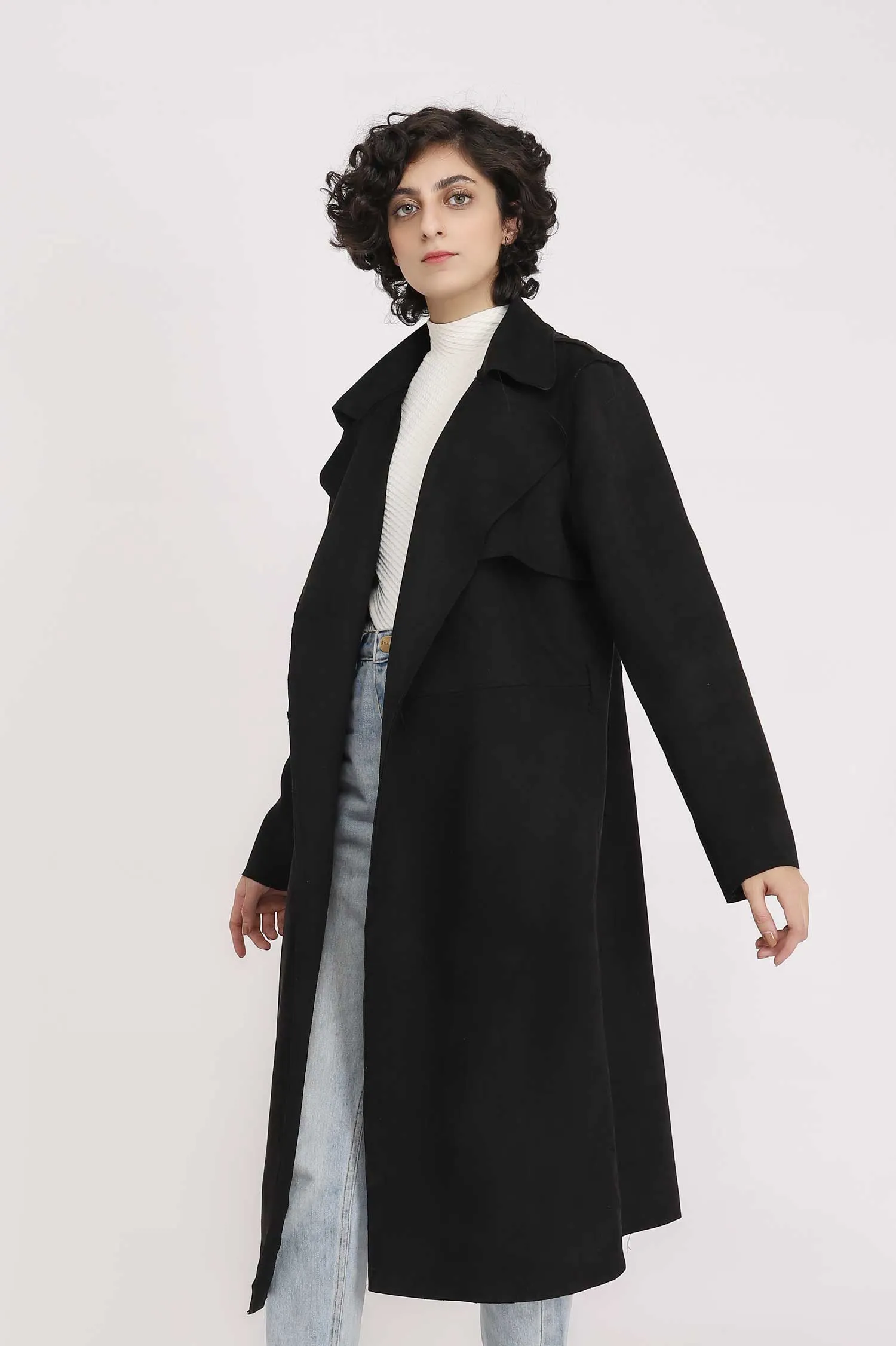 TRENCH COAT-BLACK