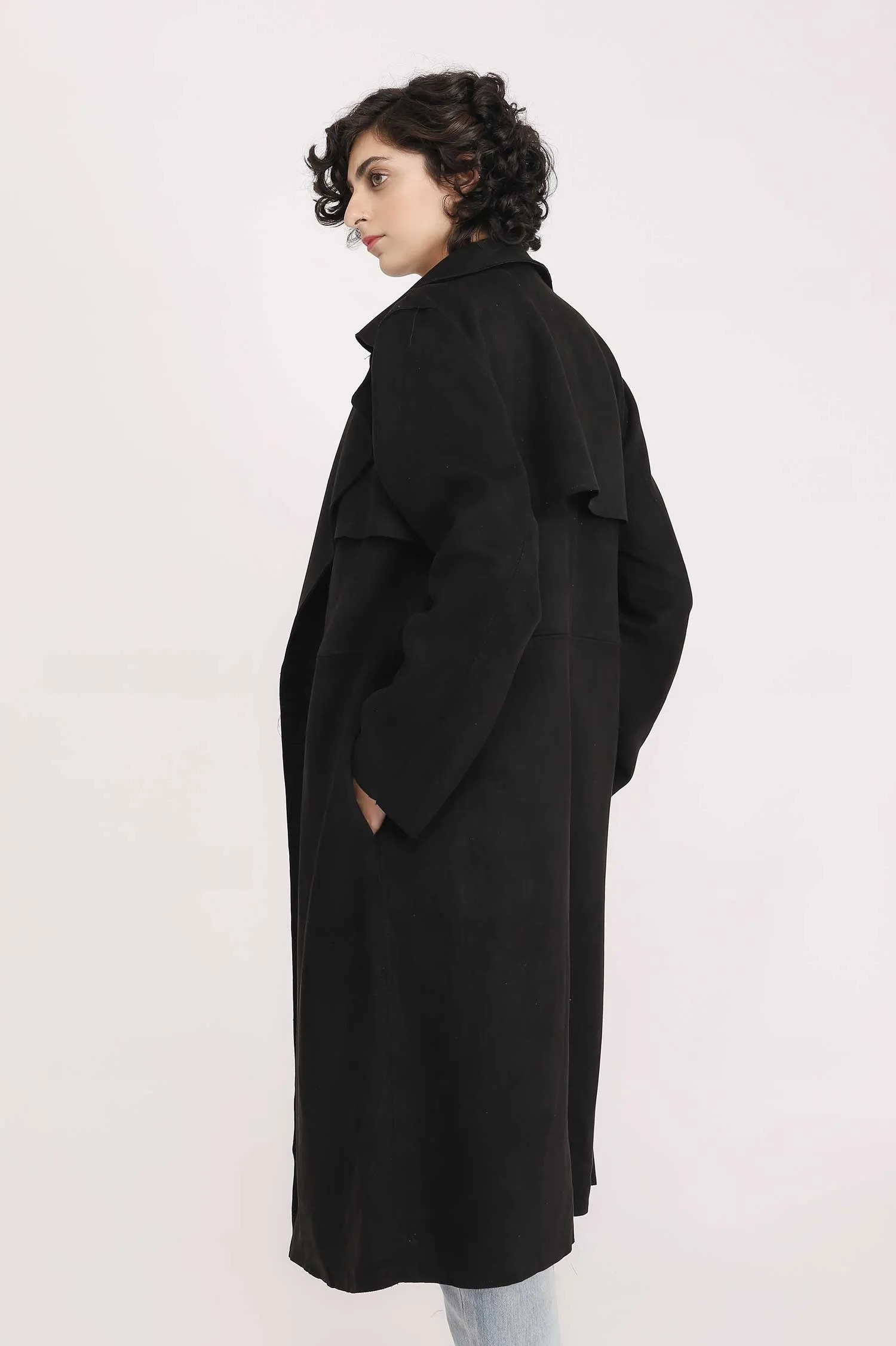 TRENCH COAT-BLACK