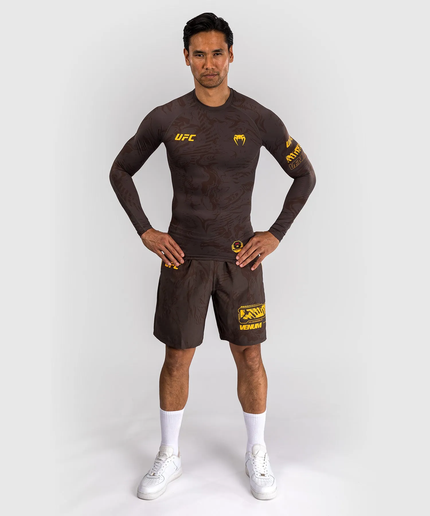 UFC Fusion by Venum Fight Week Men’s Performance Long Sleeve Rashguard - Earthen Brown