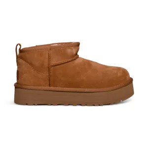 UGG Classic Ultra Mini Platform Chestnut Boots - Youth