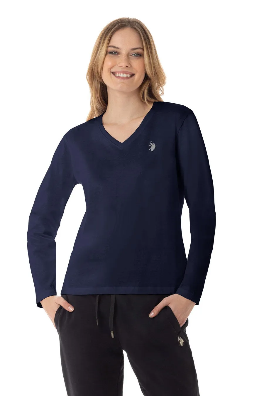 US POLO WOMEN COTTON ICON LOGO SWEATER