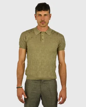 VINCENT & FRANKS S221VF SS TAUPE KNITTED POLO