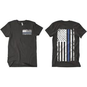 Vintage Flag Blue Line Two-Sided T-Shirt