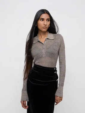 Wardrobe Grey Knit-Textured Sweater