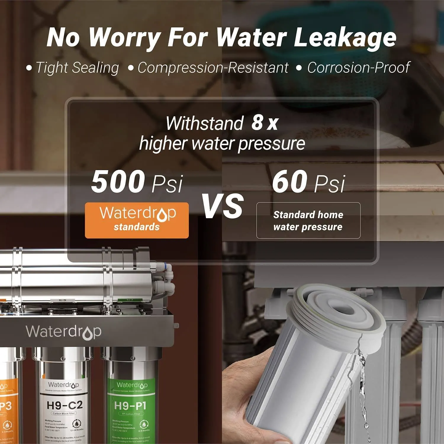 Waterdrop H9 Reverse Osmosis Stainless Steel Water Filtration System