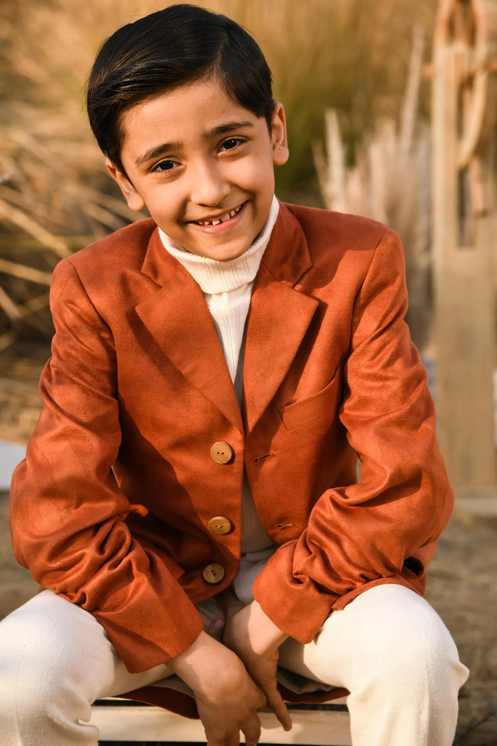 Wolf Whistle- Long Suit Trench Coat For Boys