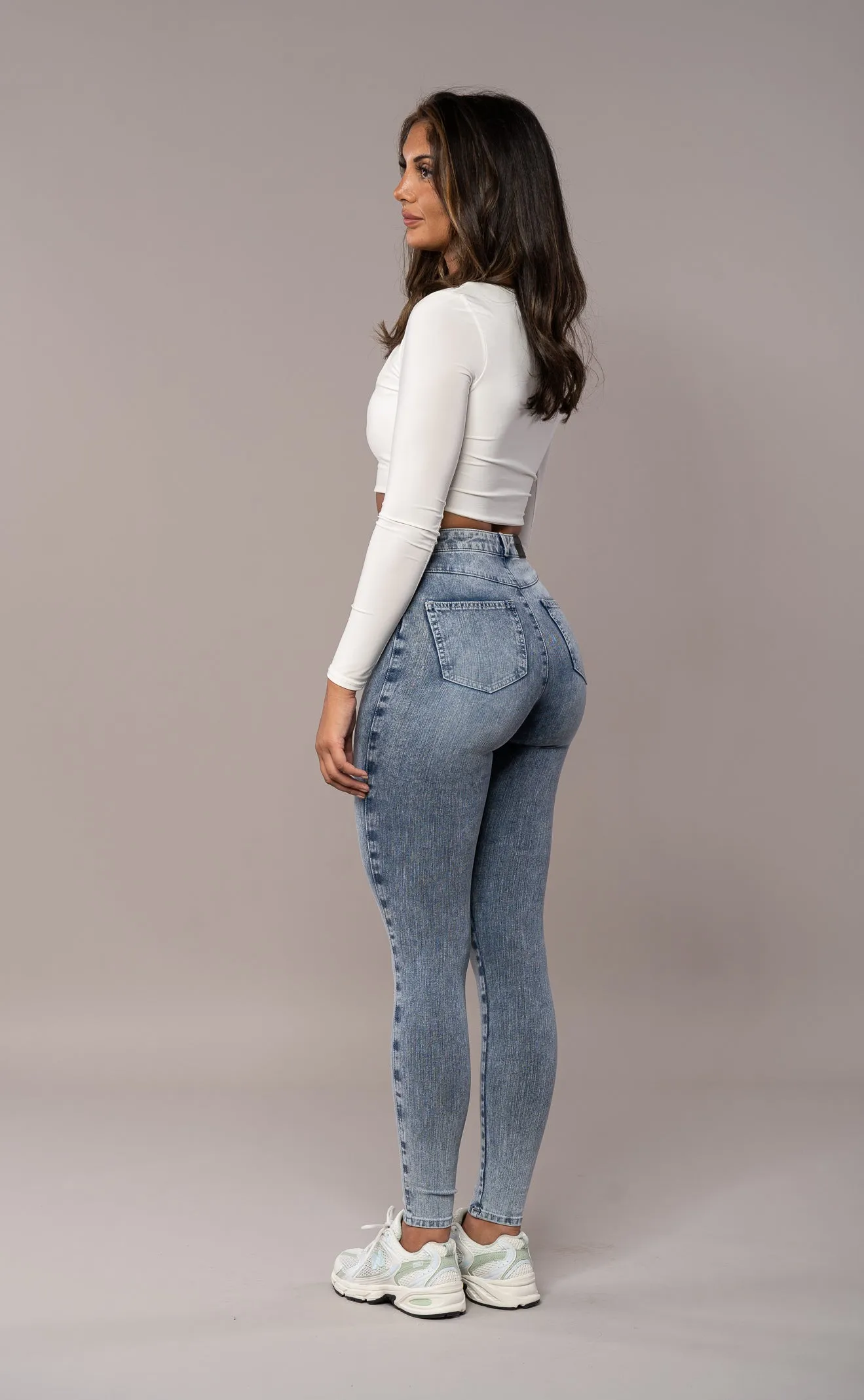 Womens 360 V2 High Waisted Fitjeans - Acid Wash