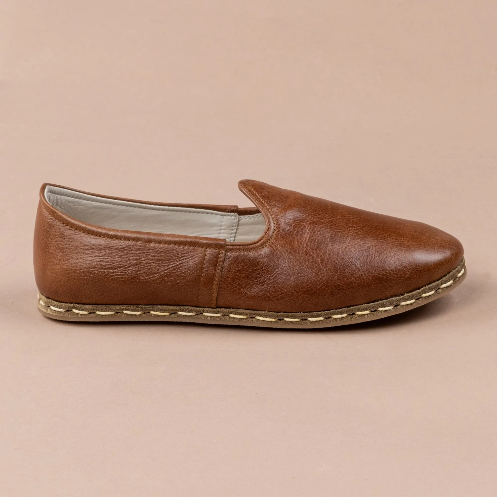 Women's Antique Brown Slip On Shoes