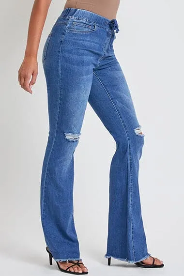 Women's  Flare Raw Hem Jogger Jeans