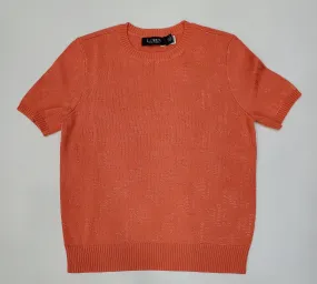 Women's Polo Ralph Lauren Orange S/S Knitted Sweater Shirt