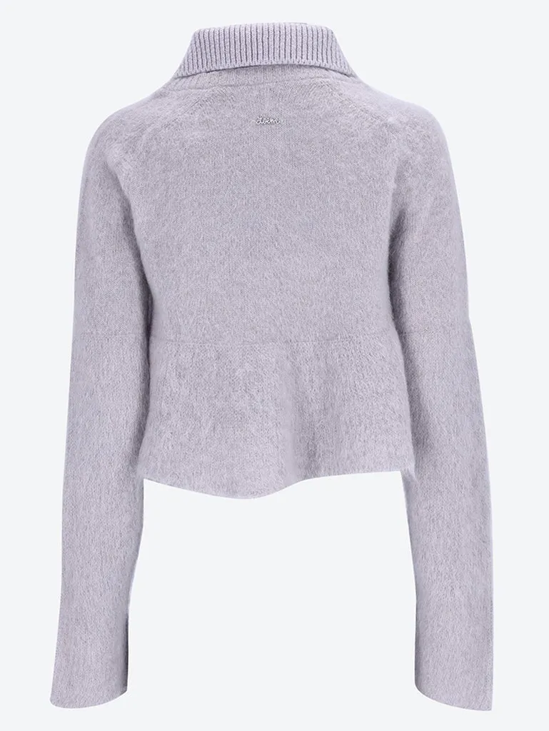 Wool mohair polo sweater